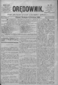 Orędownik: pismo poświęcone sprawom politycznym i sp&oacute;łecznym 1885.04.05 R.15 Nr78