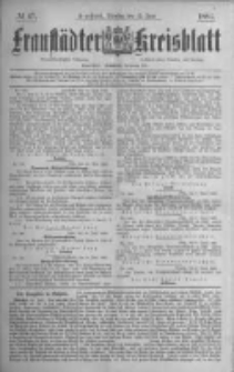 Fraust&auml;dter Kreisblatt. 1886.06.15 Nr47