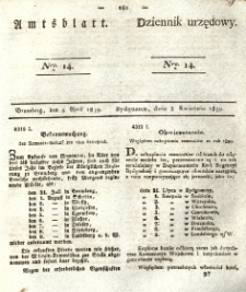 Amtsblatt der Königlichen Preussischen Regierung zu Bromberg. 1839.04.05 No.14