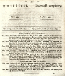 Amtsblatt der K&ouml;niglichen Preussischen Regierung zu Bromberg. 1839.05.10 No.19