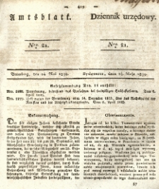 Amtsblatt der K&ouml;niglichen Preussischen Regierung zu Bromberg. 1839.05.24 No.21