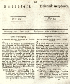 Amtsblatt der K&ouml;niglichen Preussischen Regierung zu Bromberg. 1839.06.07 No.23