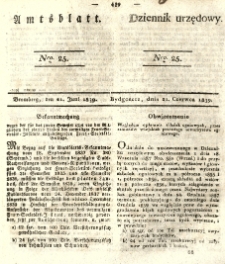 Amtsblatt der K&ouml;niglichen Preussischen Regierung zu Bromberg. 1839.06.21 No.25