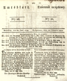 Amtsblatt der K&ouml;niglichen Preussischen Regierung zu Bromberg. 1839.06.28 No.26
