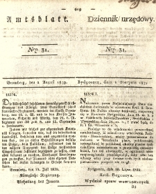 Amtsblatt der K&ouml;niglichen Preussischen Regierung zu Bromberg. 1839.08.02 No.31