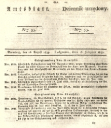 Amtsblatt der K&ouml;niglichen Preussischen Regierung zu Bromberg. 1839.08.16 No.33