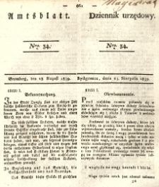Amtsblatt der Königlichen Preussischen Regierung zu Bromberg. 1839.08.23 No.34