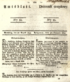 Amtsblatt der K&ouml;niglichen Preussischen Regierung zu Bromberg. 1839.08.30 No.35