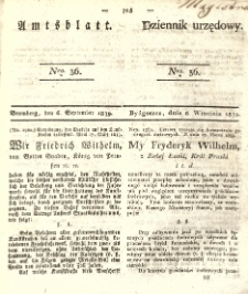 Amtsblatt der K&ouml;niglichen Preussischen Regierung zu Bromberg. 1839.09.06 No.36