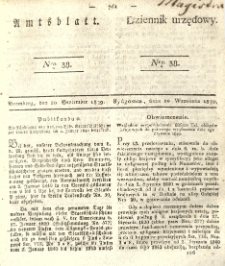 Amtsblatt der K&ouml;niglichen Preussischen Regierung zu Bromberg. 1839.09.20 No.38