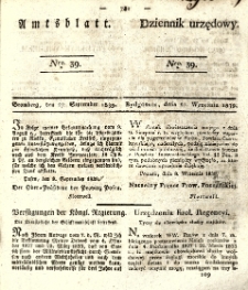 Amtsblatt der Königlichen Preussischen Regierung zu Bromberg. 1839.09.27 No.39