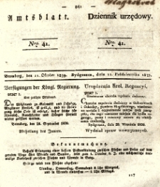 Amtsblatt der Königlichen Preussischen Regierung zu Bromberg. 1839.10.11 No.41