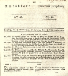 Amtsblatt der K&ouml;niglichen Preussischen Regierung zu Bromberg. 1839.10.18 No.42