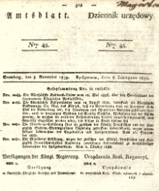 Amtsblatt der K&ouml;niglichen Preussischen Regierung zu Bromberg. 1839.11.08 No.45