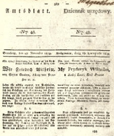 Amtsblatt der K&ouml;niglichen Preussischen Regierung zu Bromberg. 1839.11.29 No.48