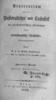 Repertorium über Pastorallehre und Casuistik in alphabetischer Ordnung für protestantische Geistliche. Bd.2 Abt.2