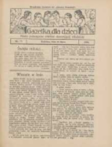 Gazetka dla Dzieci: pismo poświęcone również dorastającej młodzieży: bezpłatny dodatek do "Gazety Polskiej" 1924.07.24 Nr27