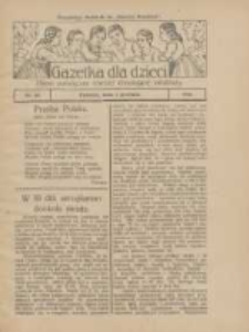 Gazetka dla Dzieci: pismo poświęcone również dorastającej młodzieży: bezpłatny dodatek do "Gazety Polskiej" 1924.12.04 Nr46