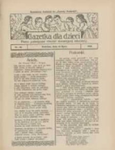 Gazetka dla Dzieci: pismo poświęcone również dorastającej młodzieży: bezpłatny dodatek do "Gazety Polskiej" 1926.07.15 Nr28