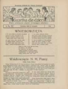 Gazetka dla Dzieci: pismo poświęcone r&oacute;wnież dorastającej młodzieży: bezpłatny dodatek do "Gazety Polskiej" 1926.08.12 Nr32