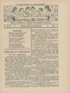 Gazetka dla Dzieci: pismo poświęcone również dorastającej młodzieży: bezpłatny dodatek do "Gazety Polskiej" 1926.10.28 Nr43