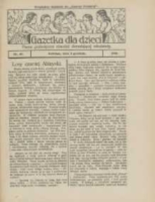 Gazetka dla Dzieci: pismo poświęcone r&oacute;wnież dorastającej młodzieży: bezpłatny dodatek do "Gazety Polskiej" 1926.12.02 Nr48