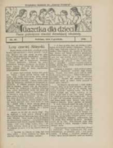 Gazetka dla Dzieci: pismo poświęcone również dorastającej młodzieży: bezpłatny dodatek do "Gazety Polskiej" 1926.12.02 Nr48