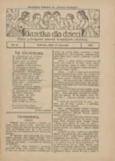 Gazetka dla Dzieci: pismo poświęcone r&oacute;wnież dorastającej młodzieży: bezpłatny dodatek do "Gazety Polskiej" 1927.01.27 Nr4