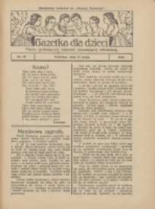 Gazetka dla Dzieci: pismo poświęcone również dorastającej młodzieży: bezpłatny dodatek do "Gazety Polskiej" 1927.05.12 Nr19