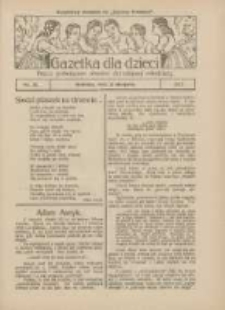 Gazetka dla Dzieci: pismo poświęcone również dorastającej młodzieży: bezpłatny dodatek do "Gazety Polskiej" 1927.08.11 Nr32