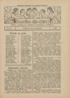 Gazetka dla Dzieci: pismo poświęcone r&oacute;wnież dorastającej młodzieży: bezpłatny dodatek do "Gazety Polskiej" 1927.08.25 Nr34