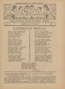 Gazetka dla Dzieci: pismo poświęcone również dorastającej młodzieży: bezpłatny dodatek do "Gazety Polskiej" 1927.11.03 Nr44
