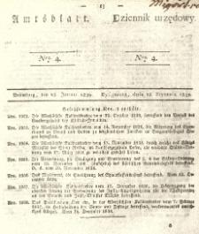 Amtsblatt der K&ouml;niglichen Preussischen Regierung zu Bromberg. 1839.01.25 No.4