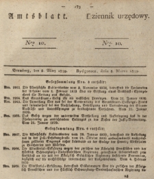 Amtsblatt der K&ouml;niglichen Preussischen Regierung zu Bromberg. 1839.03.08 No.10