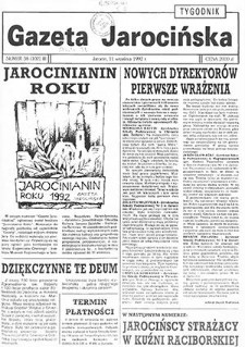 Gazeta Jarocińska 1992.09.11 Nr38(102)