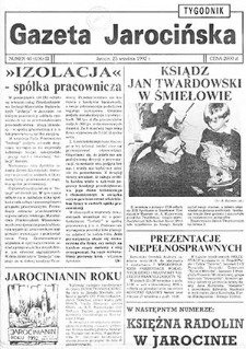 Gazeta Jarocińska 1992.09.25 Nr40(104)