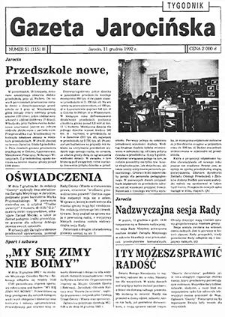 Gazeta Jarocińska 1992.12.11 Nr51(115)
