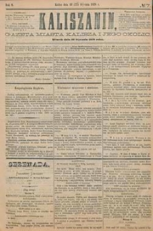 Kaliszanin: gazeta miasta Kalisza i jego okolic 1878.01.22 Nr7