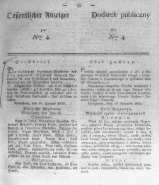 Oeffentlicher Anzeiger zum Amtsblatt No.4 der K&ouml;nigl. Preuss. Regierung zu Bromberg. 1839