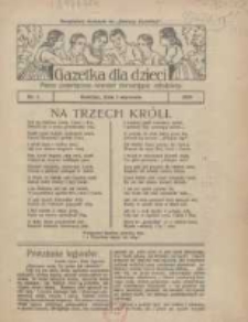 Gazetka dla Dzieci: pismo poświęcone r&oacute;wnież dorastającej młodzieży: bezpłatny dodatek do "Gazety Polskiej" 1928.01.05 Nr1