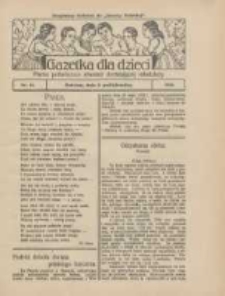 Gazetka dla Dzieci: pismo poświęcone r&oacute;wnież dorastającej młodzieży: bezpłatny dodatek do "Gazety Polskiej" 1928.10.11 Nr41