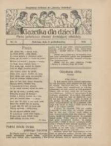 Gazetka dla Dzieci: pismo poświęcone również dorastającej młodzieży: bezpłatny dodatek do "Gazety Polskiej" 1928.10.11 Nr41