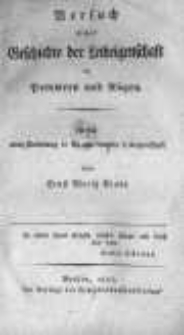 Versuch einer Geschichte der Leibeigenschaft in Pommern und Rügen. Nebst einer Einleitung in die alte teutsche Leibeigenschaft