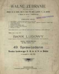 Sprawozdanie Banku Ludowego E. G. m. b. H. w Żninie z czynności w roku 1916