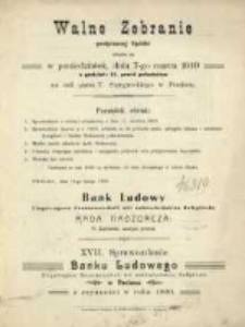 Sprawozdanie Banku Ludowego Eingetragene Genossenschaft mit Unbeschränkter Haftpflicht w Poniecu z Czynności w Roku 1909