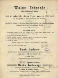 Sprawozdanie Banku Ludowego Eingetragene Genossenschaft mit Unbeschränkter Haftpflicht w Poniecu z Czynności w Roku 1910
