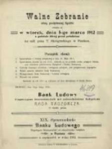 Sprawozdanie Banku Ludowego Eingetragene Genossenschaft mit Unbeschränkter Haftpflicht w Poniecu z Czynności w Roku 1911