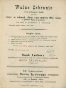 Sprawozdanie Banku Ludowego Eingetragene Genossenschaft mit Unbeschränkter Haftpflicht w Poniecu z Czynności w Roku 1912