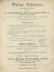 Sprawozdanie Banku Ludowego Eingetragene Genossenschaft mit Unbeschränkter Haftpflicht w Poniecu z Czynności w Roku 1915