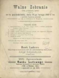 Sprawozdanie Banku Ludowego Eingetragene Genossenschaft mit Unbeschränkter Haftpflicht w Poniecu z Czynności w Roku 1916